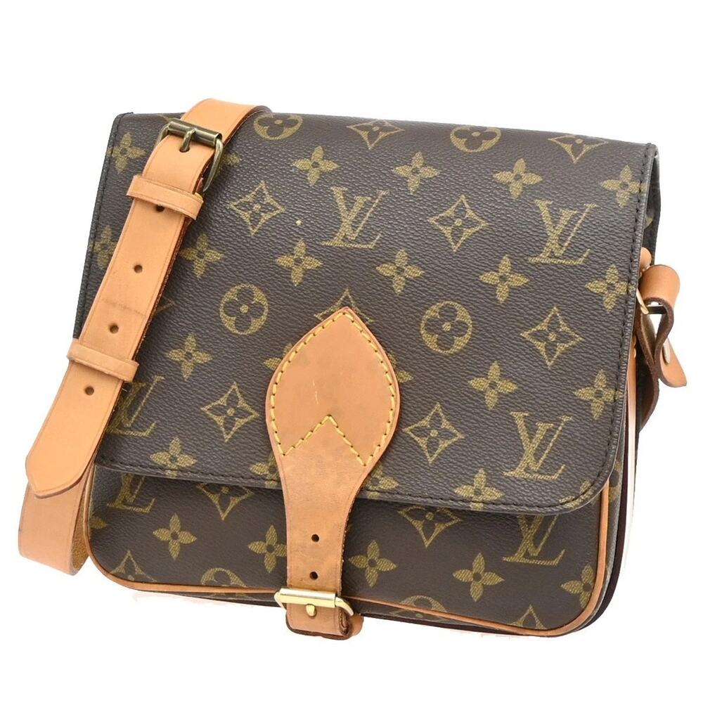 Authentic Louis Vuitton CARTOUCHIERE MM Shoulder Bag Monogram Leather  8907SL